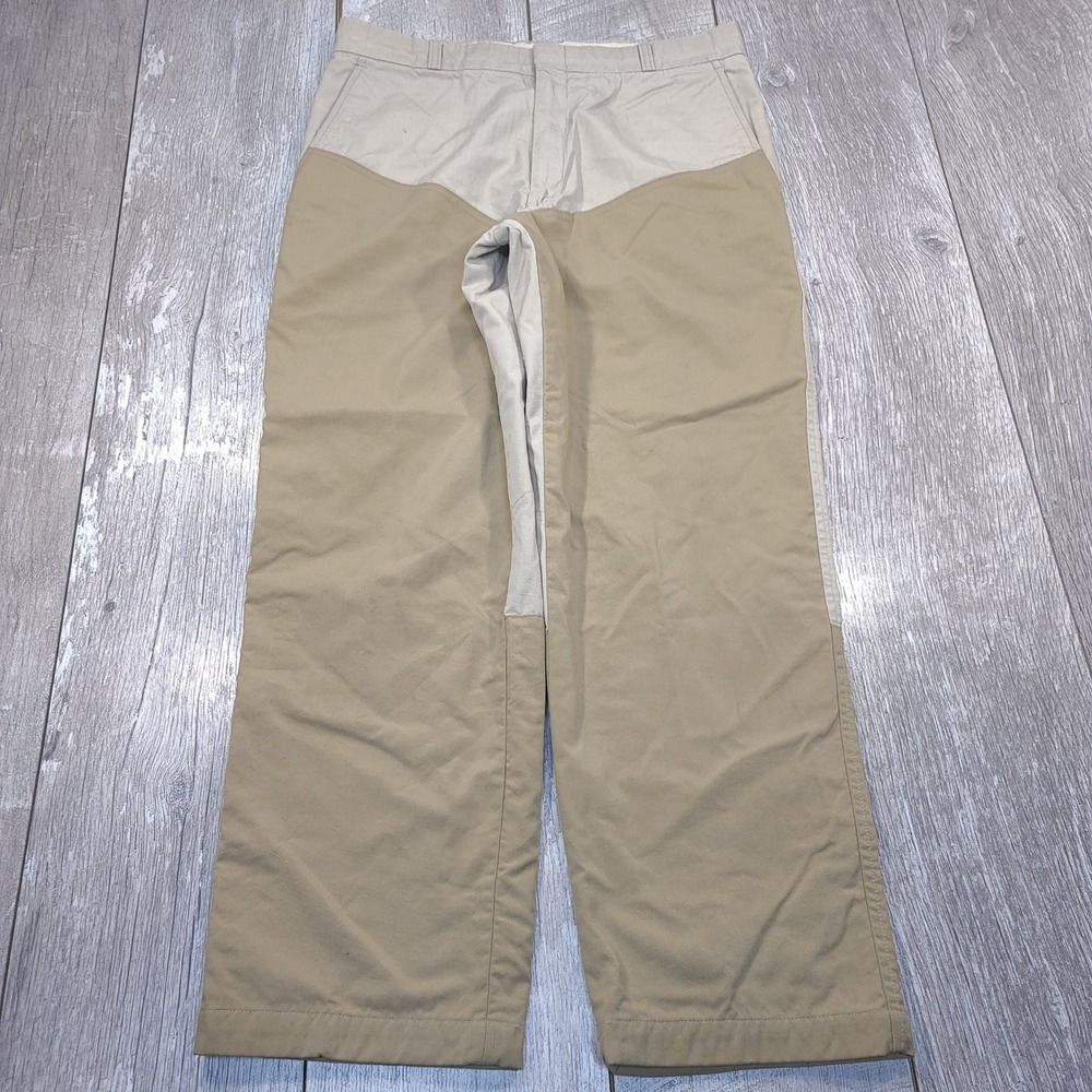 L.L. Bean Upland Hunting Pants Mens 34x28 Khaki Ripstop Nylon Patch Made in USA